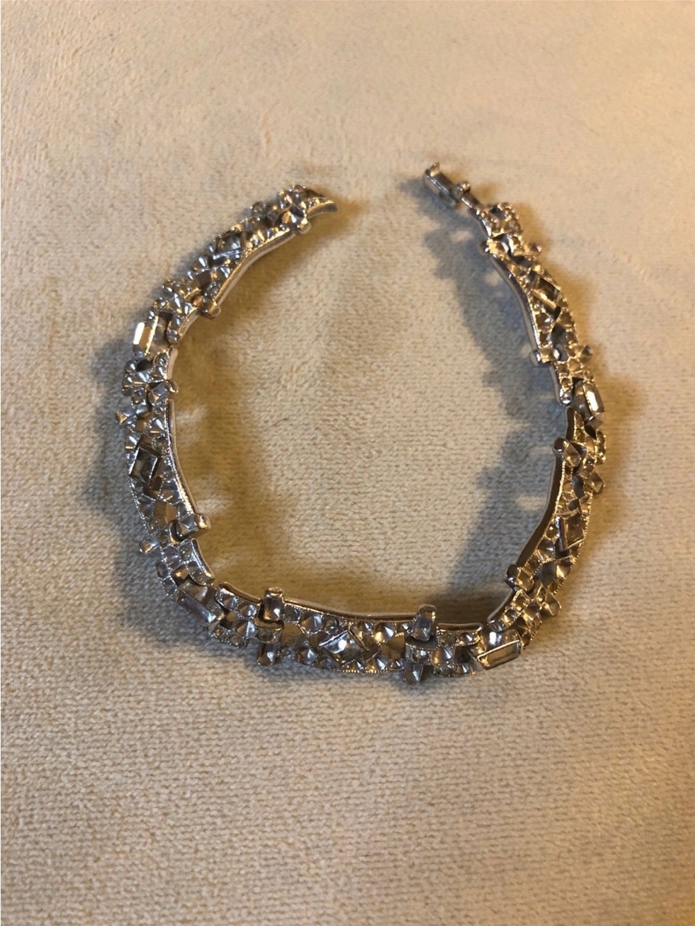 Crystal-Accented Silver Tennis Bracelet - Women Jewelry